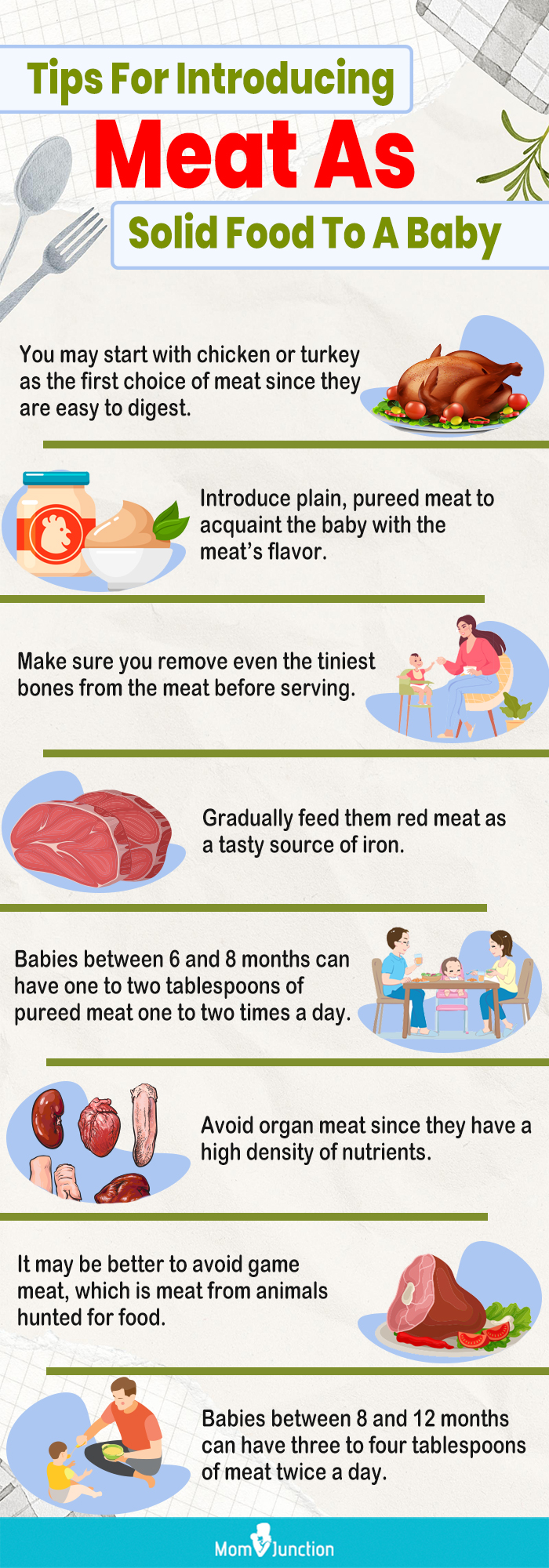 tips for introducing meat for babies (infographic)