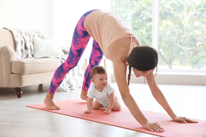 Try fun workouts that can be done along with the baby.
