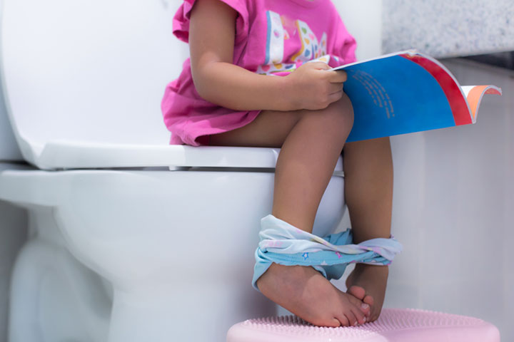 Use a footstool to make the toddler comfortable with the potty seat