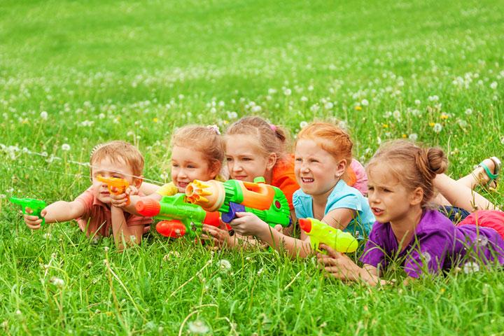 Water games at birthday party