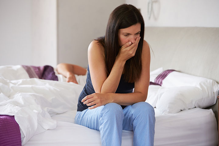 Women might have nausea if pregnant
