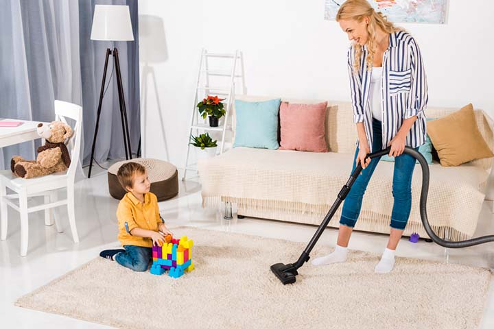 You can safely use baking soda to clean carpets and rugs.