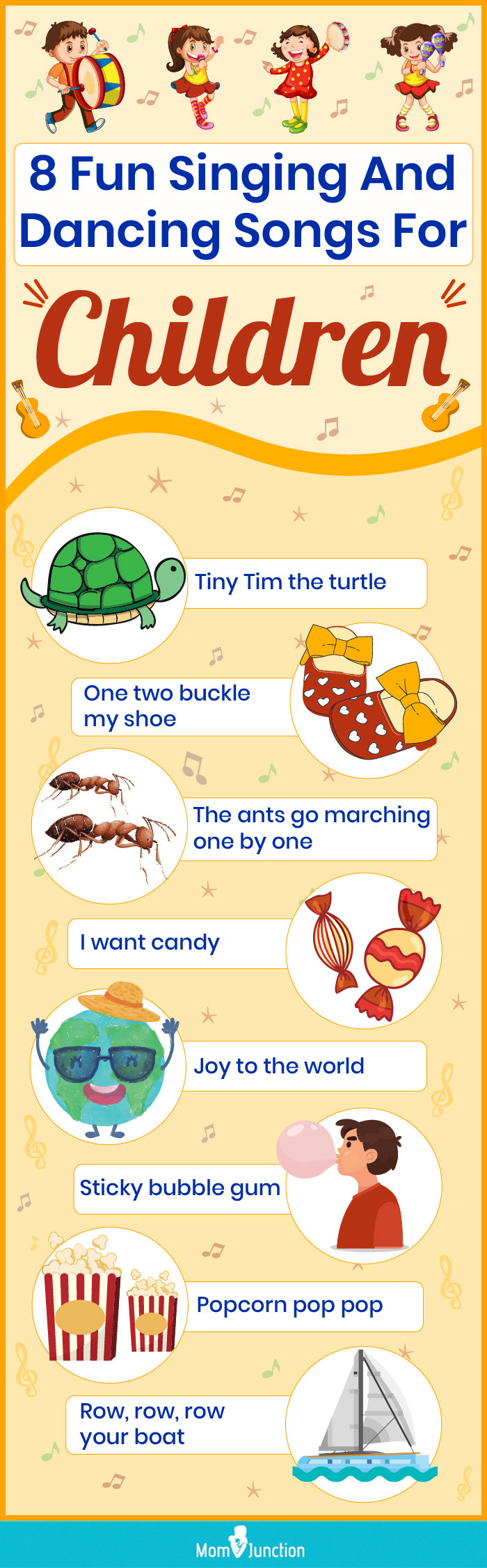 8 fun singing and dancing songs for children (infographic)