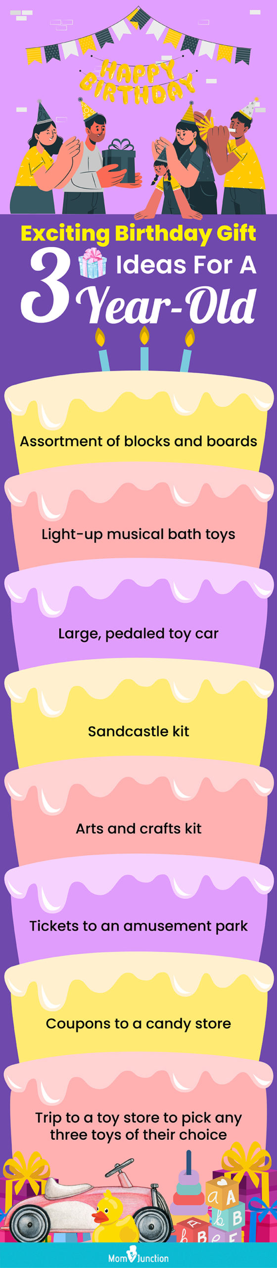birthday gift ideas for a three-year-old (infographic)