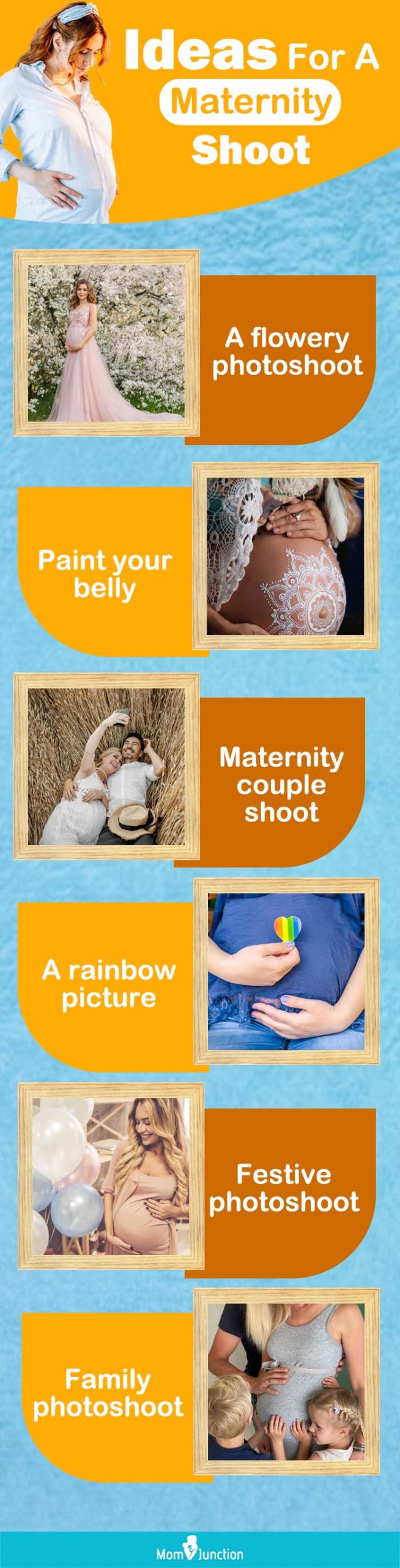 ideas for a maternity shoot (infographic)