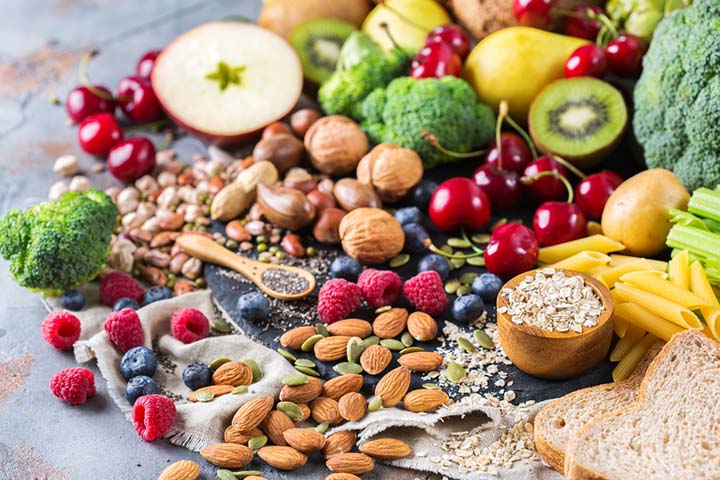 Include foods like wholegrain cereal and bread, beans, brown rice, fresh fruits, and vegetables in your everyday diet.