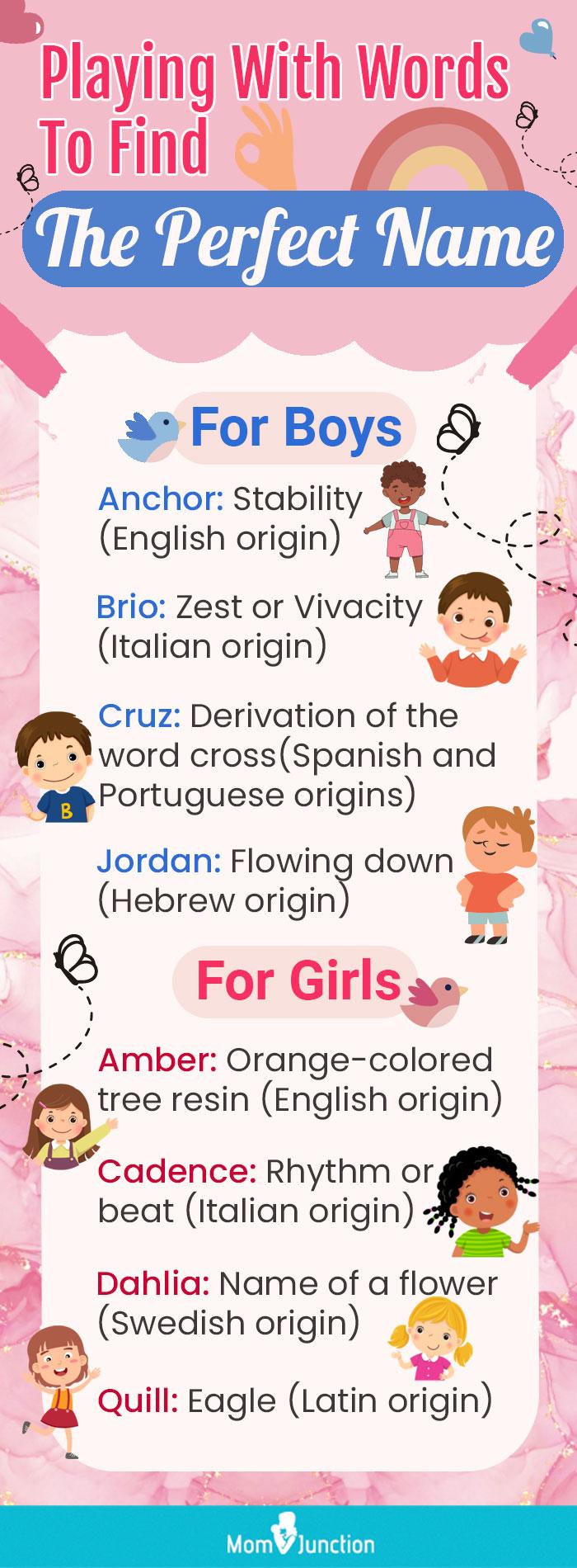 300 Wonderful Word Names From Dictionary, For Boys & Girls