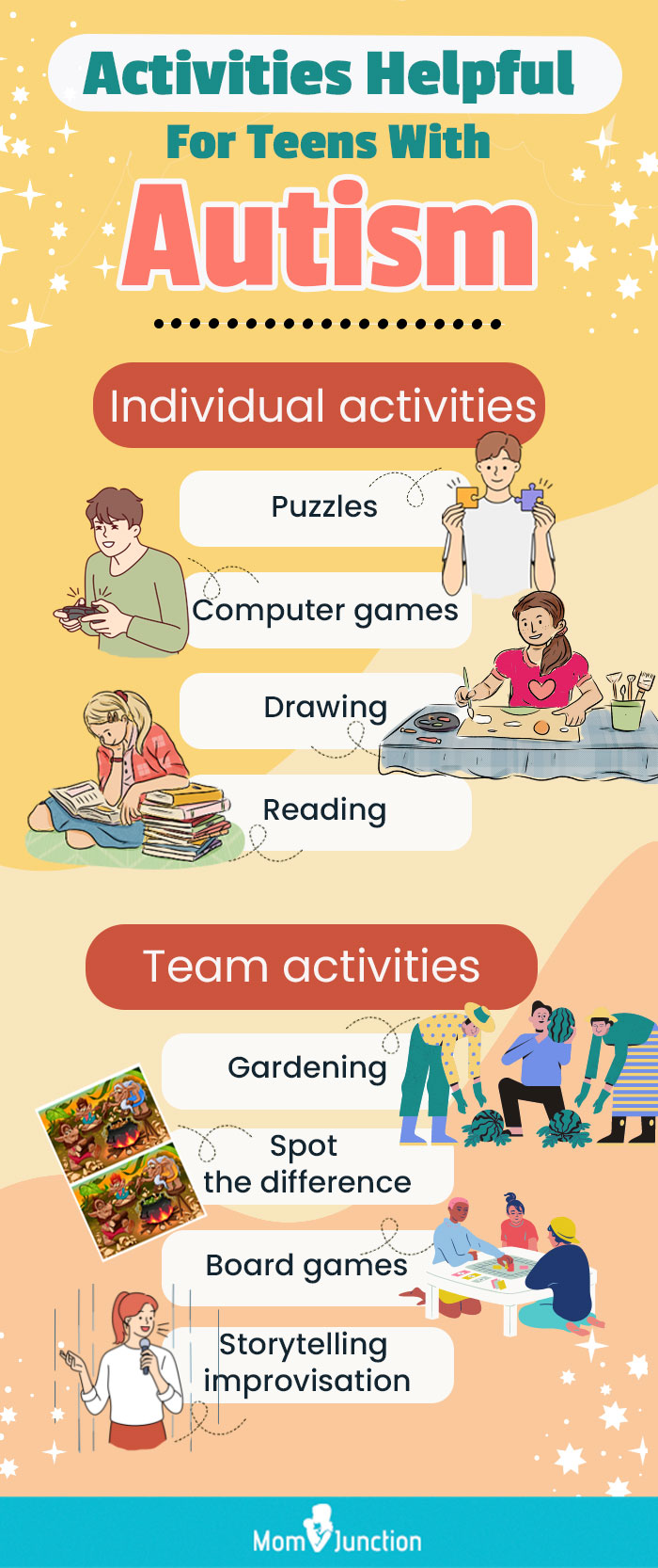 activities helpful for teens with autism (infographic)