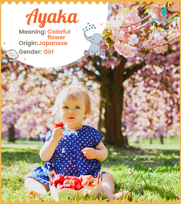 Ayaka, a colorful floral Japanese girl