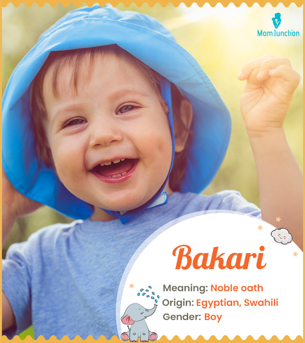 Bakari, means noble oath, hopeful, or promising.