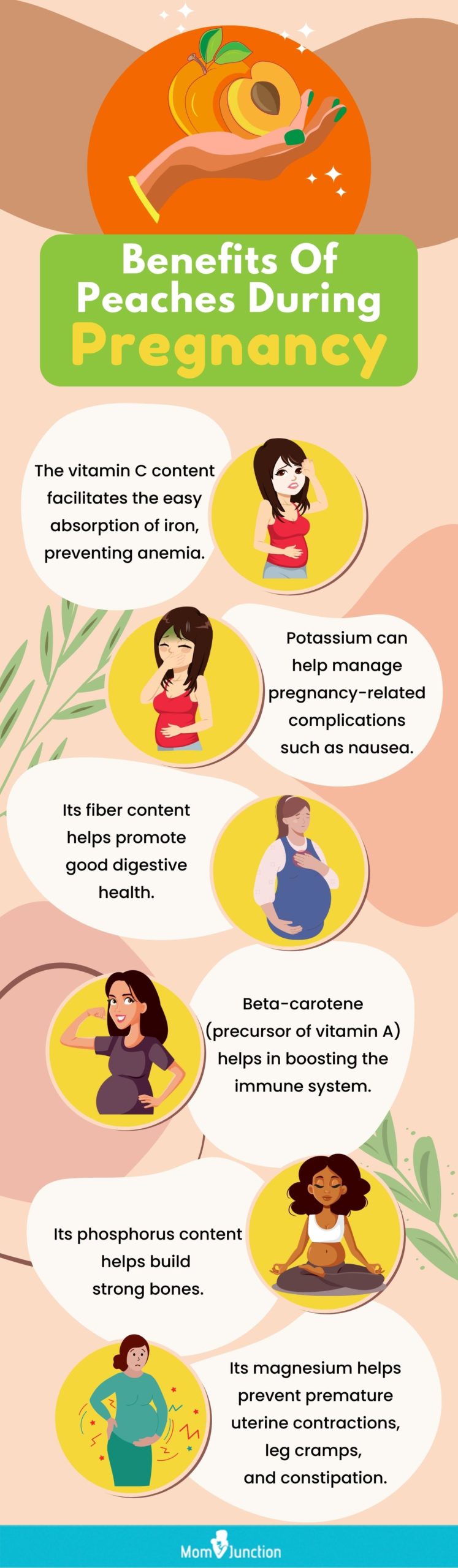 benefits of peaches during pregnancy (infographic)