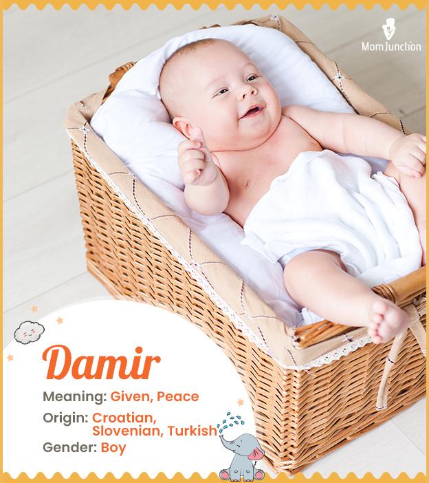 Damir, meaning peace and given