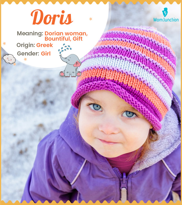 Doris meaning Dorian woman, Bountiful, Woodland, Spear-shaft, Gift