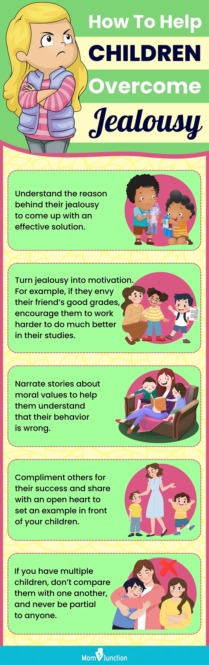 how to help children overcome jealousy (infographic)