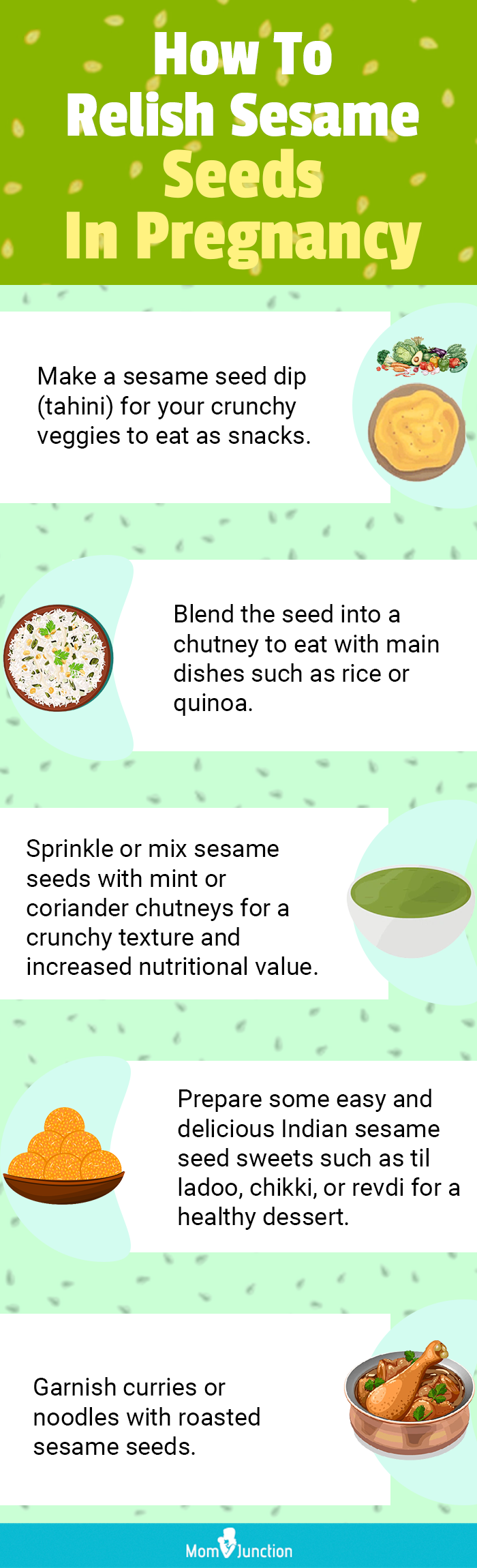 how to relish sesame seeds in pregnancy (infographic)