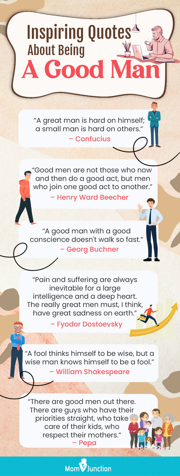 Trích dẫn truyền cảm hứng về đàn ông tốt là điều bạn không thể bỏ qua. Những câu nói này sẽ giúp bạn tìm thấy niềm tin và động lực để mạnh mẽ đối diện với các khó khăn trong cuộc sống. Hãy cùng đọc và chia sẻ để lan tỏa thông điệp của những người đàn ông tốt nhé!