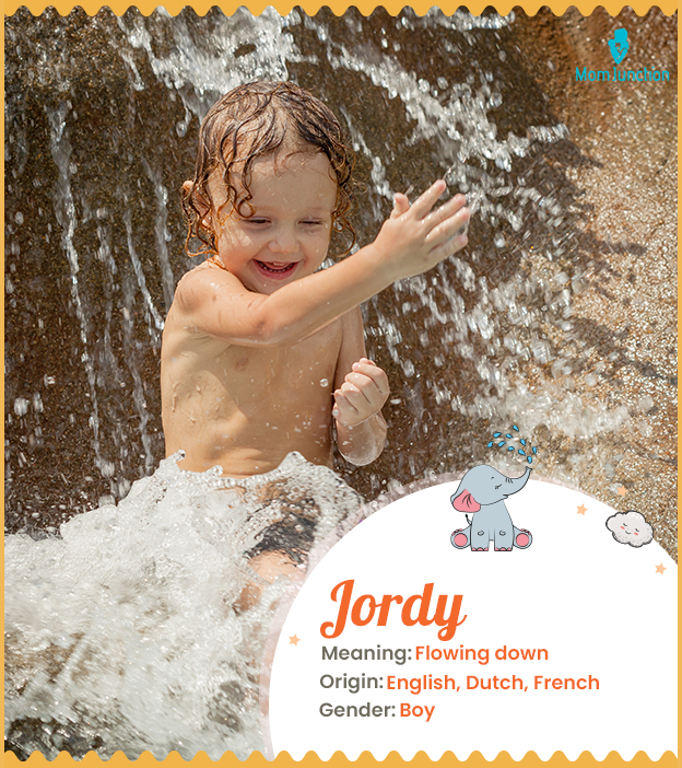 Jordy, meaning flowing down