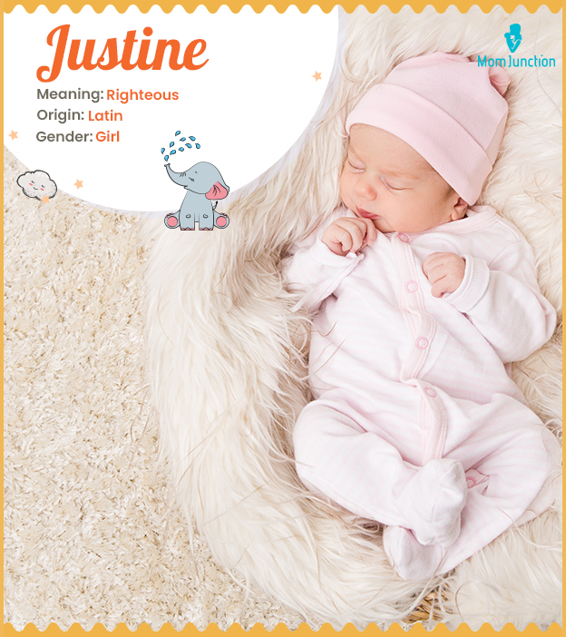 Justine, cute baby name meaning righteous