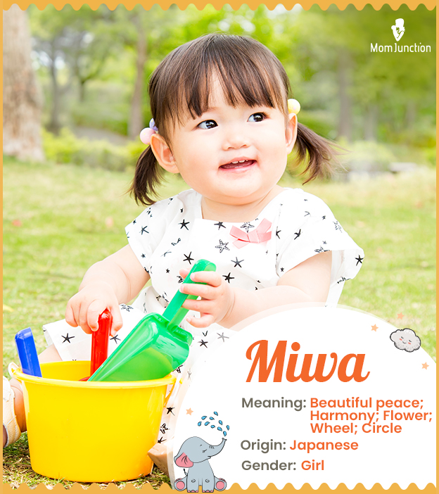 Miwa, means beautiful peace; harmony; flower; wheel; or circle.