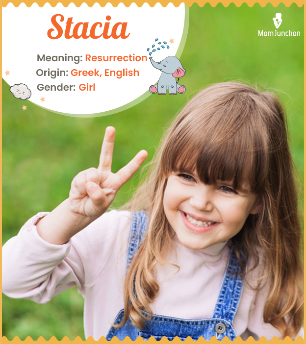 "Stacia, a captivating name that shines with grace and charisma. "