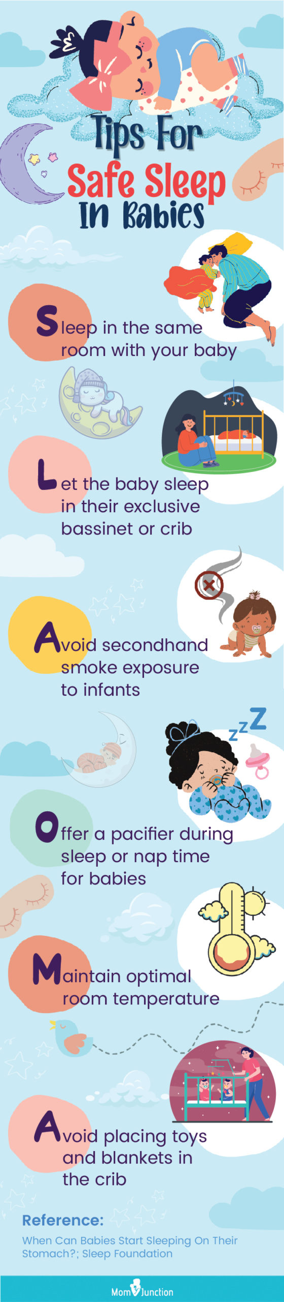 tips for safe sleep in babies (infographic)