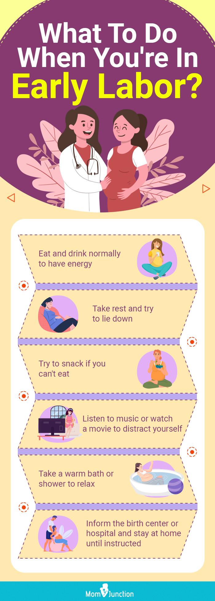 what to do when you're in early labor (infographic)