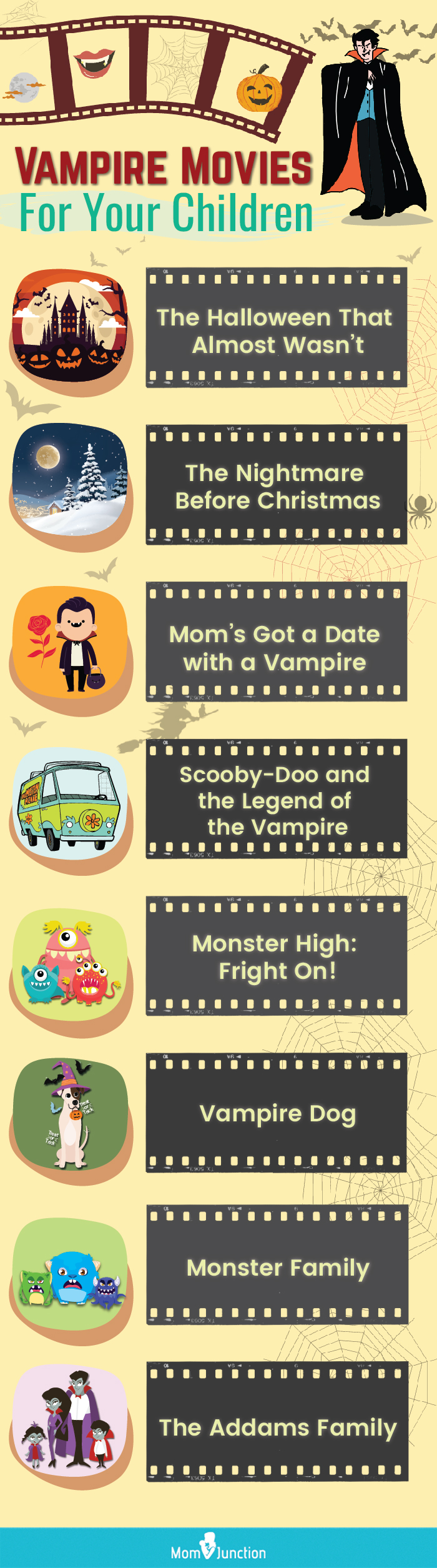 child-friendly movies on vampires (infographic)