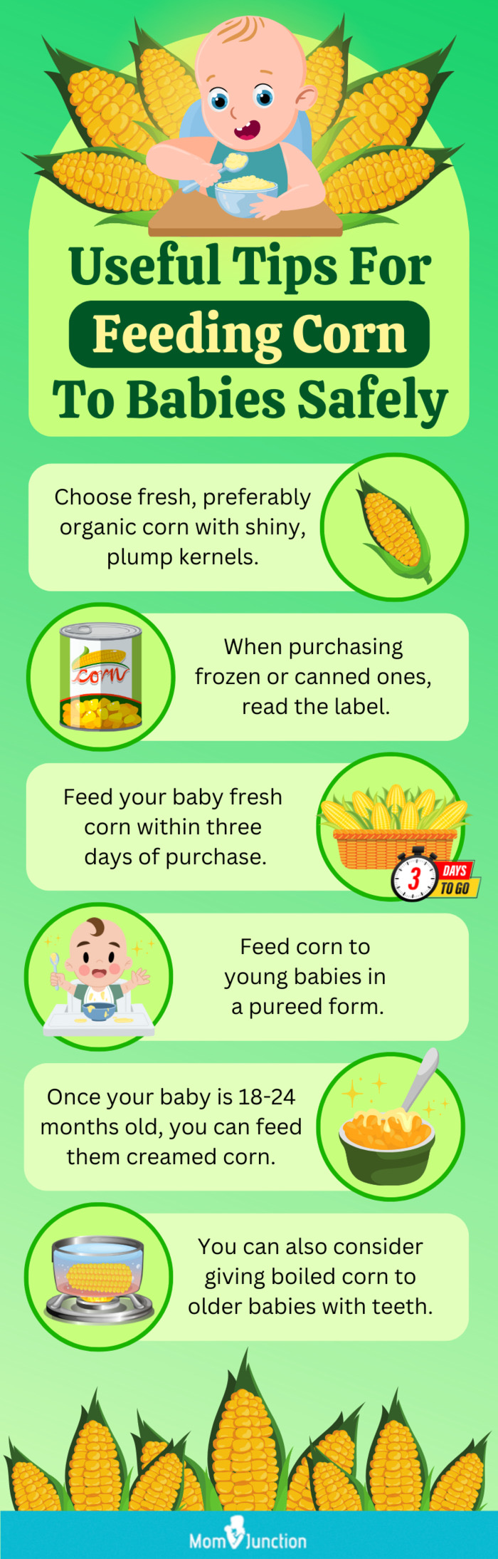 useful tips for feeding corn to babies safely (infographic)