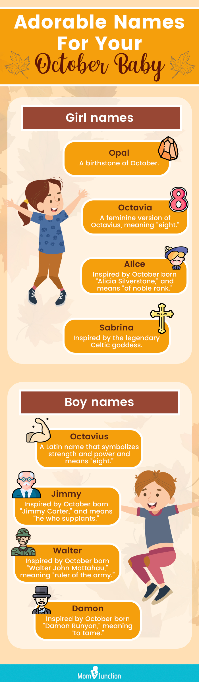 adorable names for your october baby (infographic)