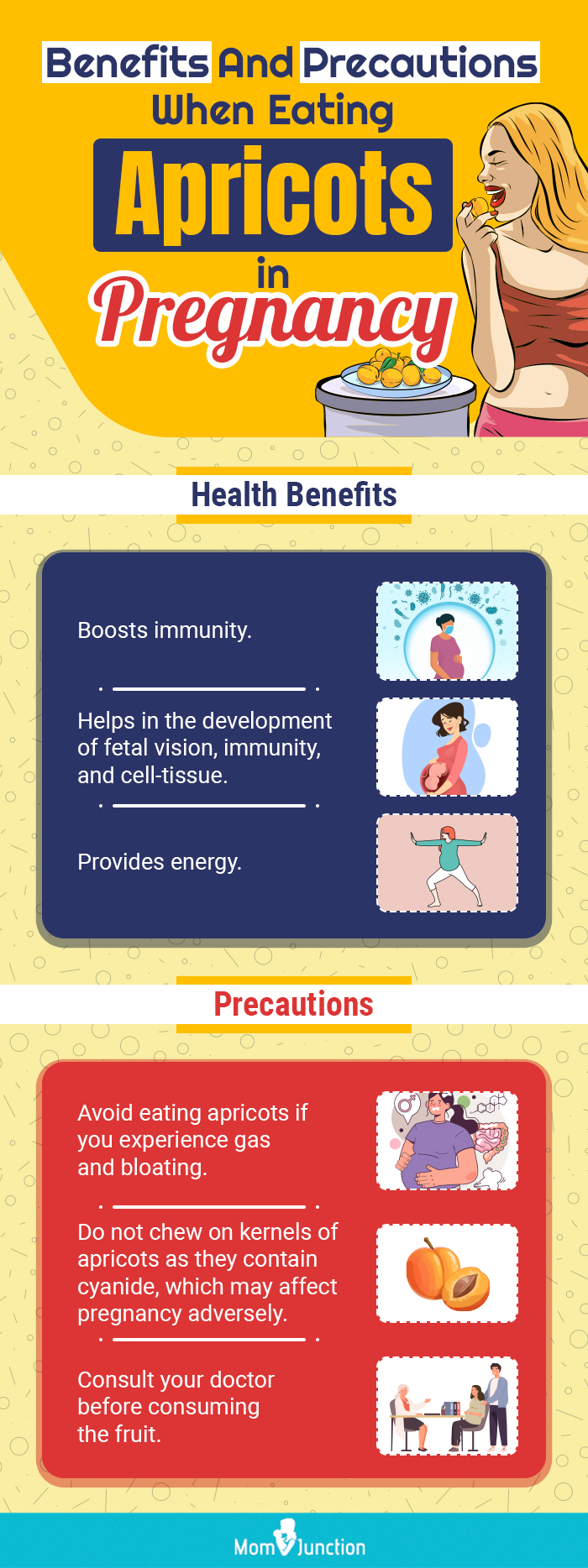benefits and precautions when eating apricots in pregnancy (infographic)