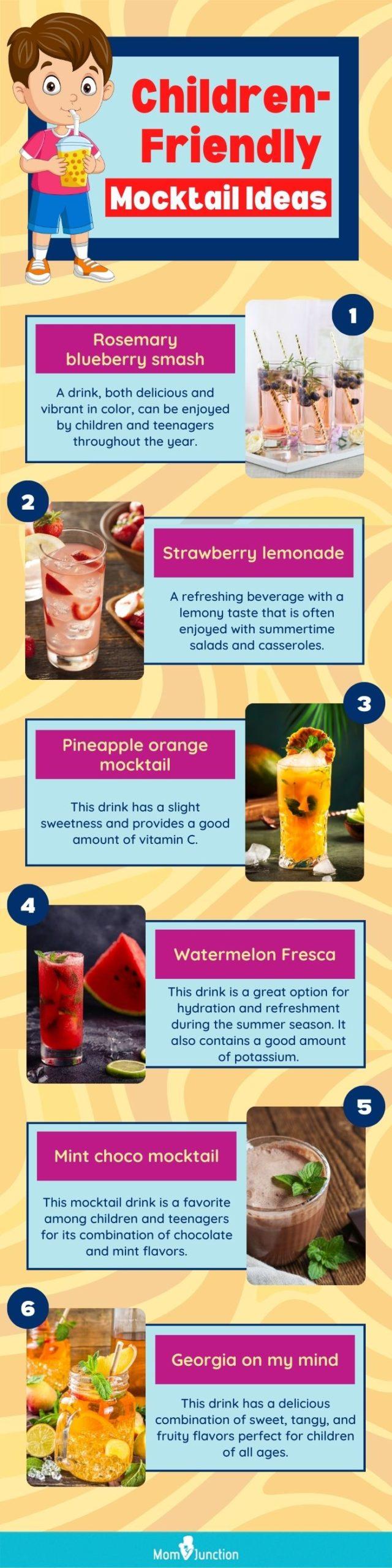 children friendly mocktail ideas (infographic)
