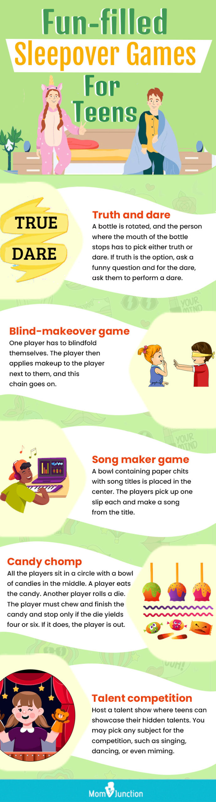 fun filled sleepover games for teens (infographic)