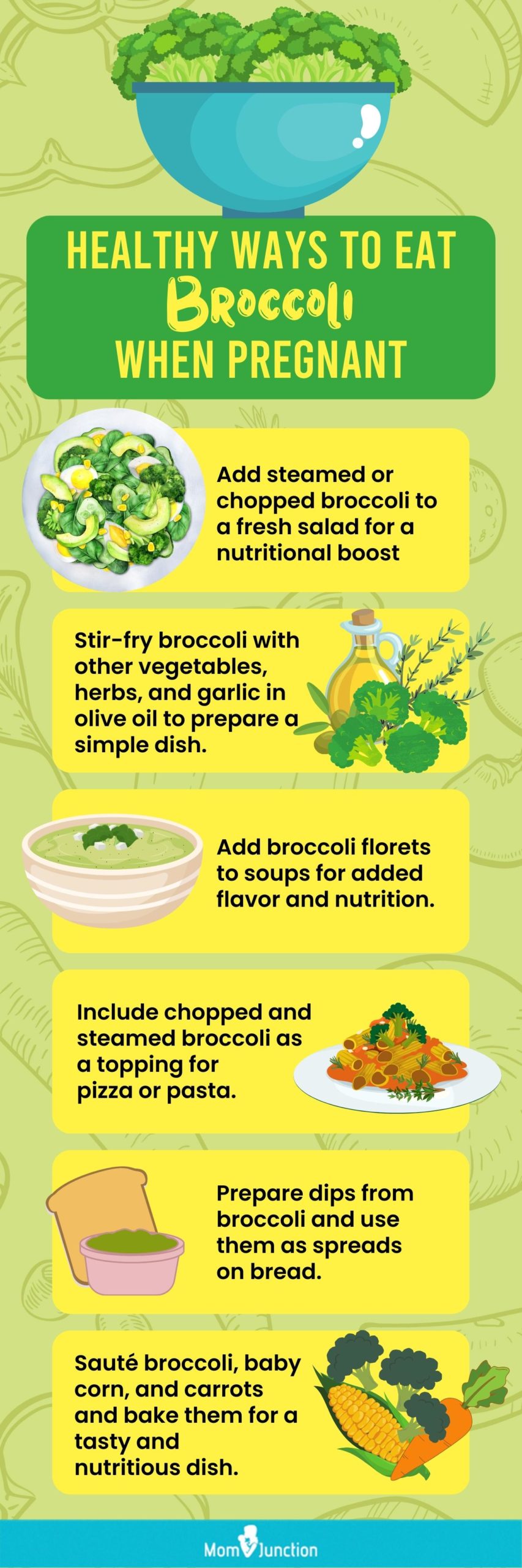healthy ways to eat broccoli when pregnant (infographic)