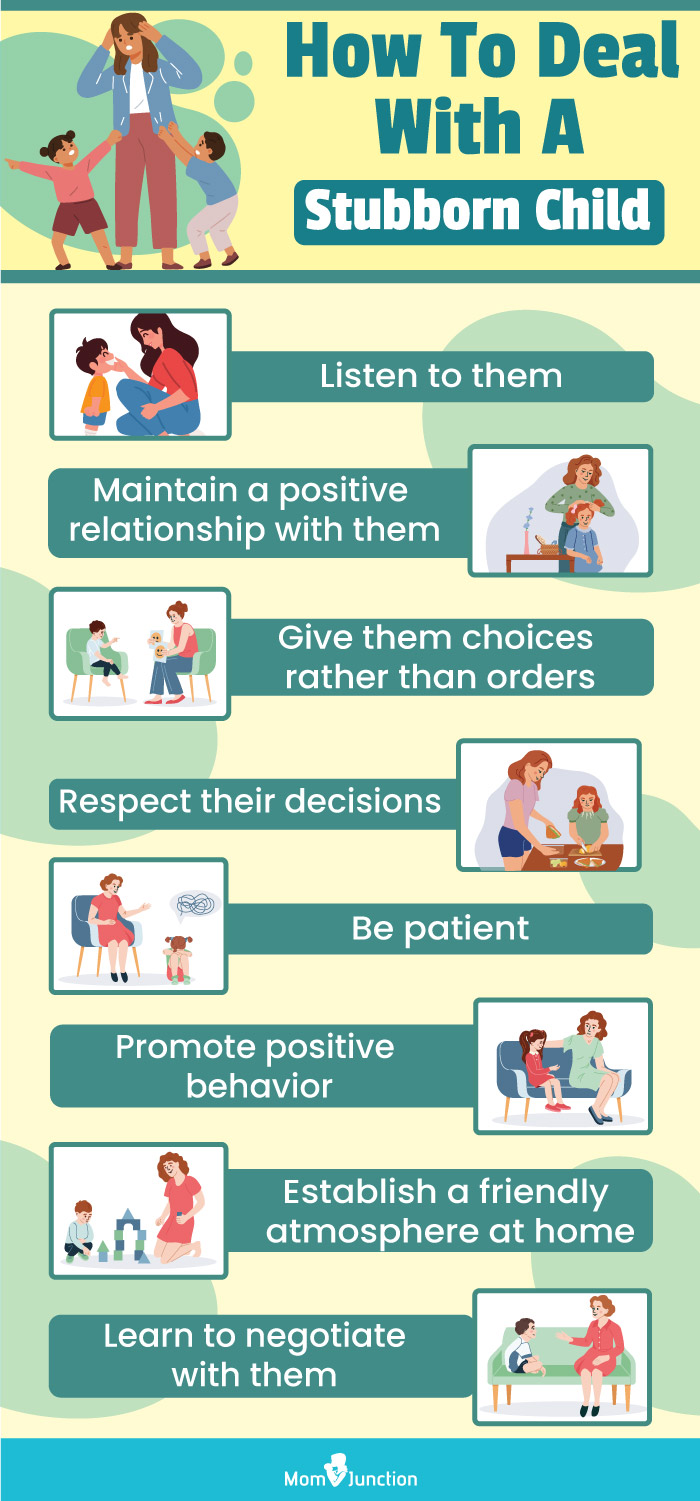 how to deal with a stubborn child (infographic) 