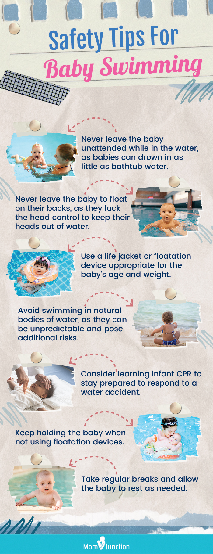 how to keep babies safe when swimming (infographic)