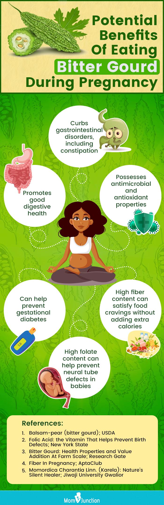 potential benefits of eating bitter gourd during pregnancy (infographic)