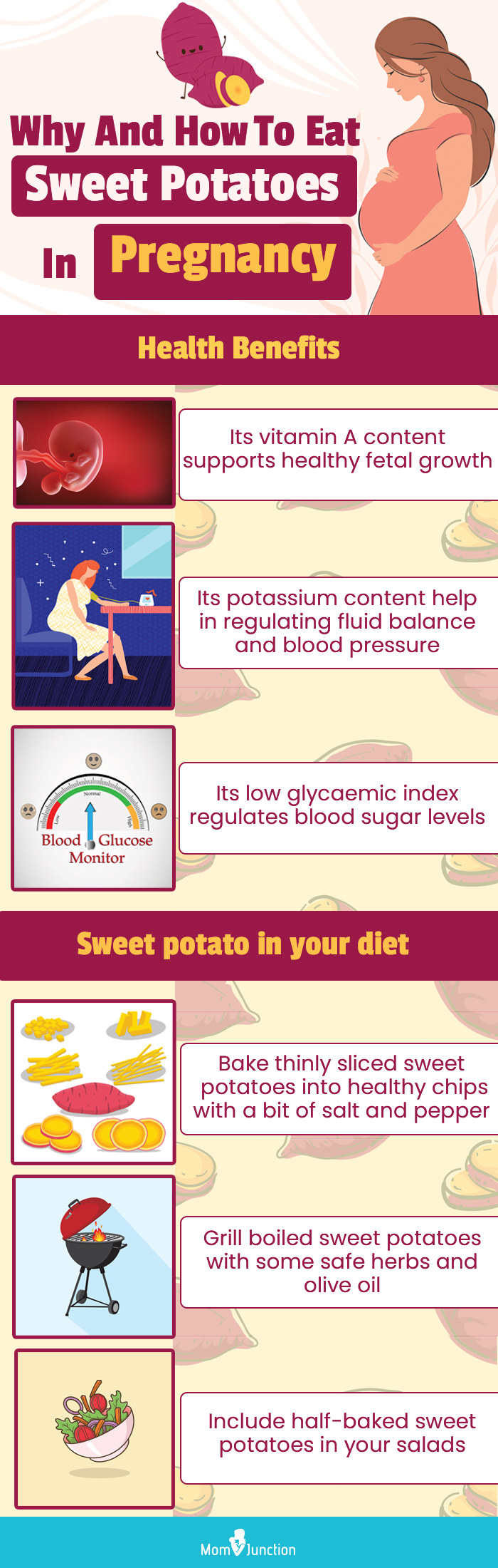 why and how to eat sweet potatoes in pregnancy (infographic)