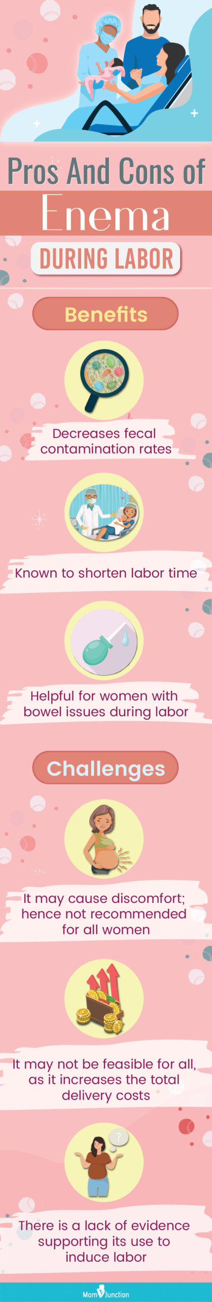 advantages and disadvantages of enema during labor (infographic)