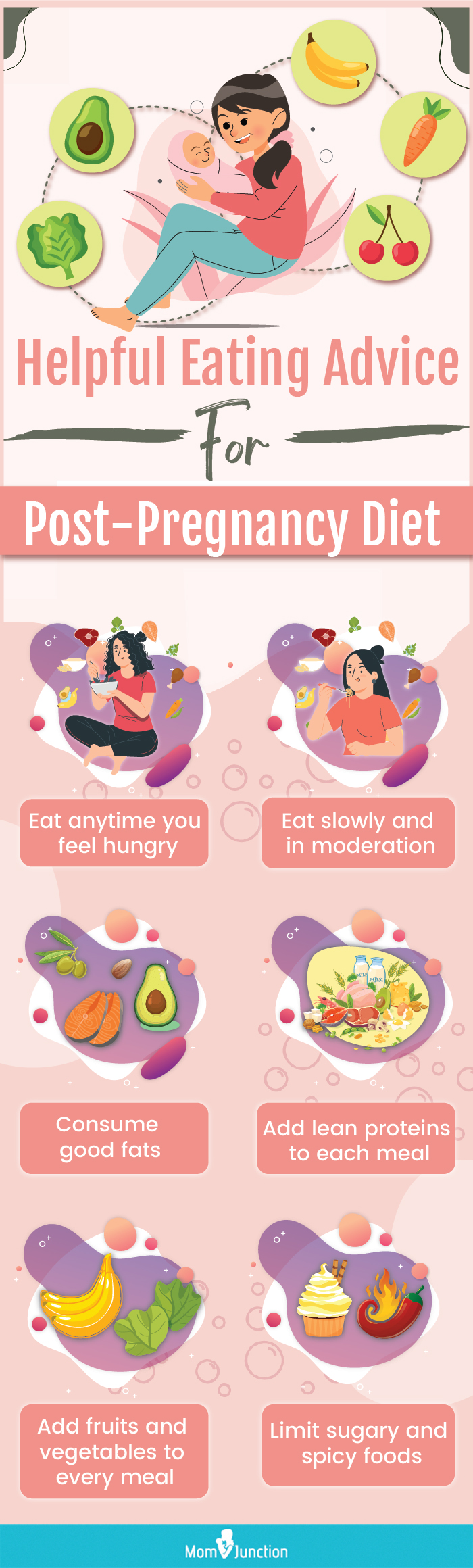 eating advice for post pregnancy diet (infographic)