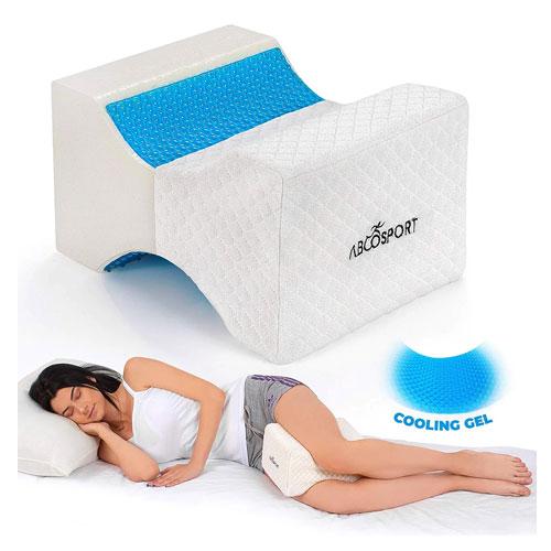 5 Stars United Knee Pillow for Side Sleepers - 100% Memory Foam Wedge Contour - Leg Pillows for Sleeping - Spacer Cushion for Spine Alignment, Back