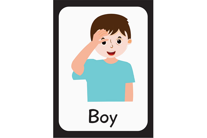 Boy in sign language
