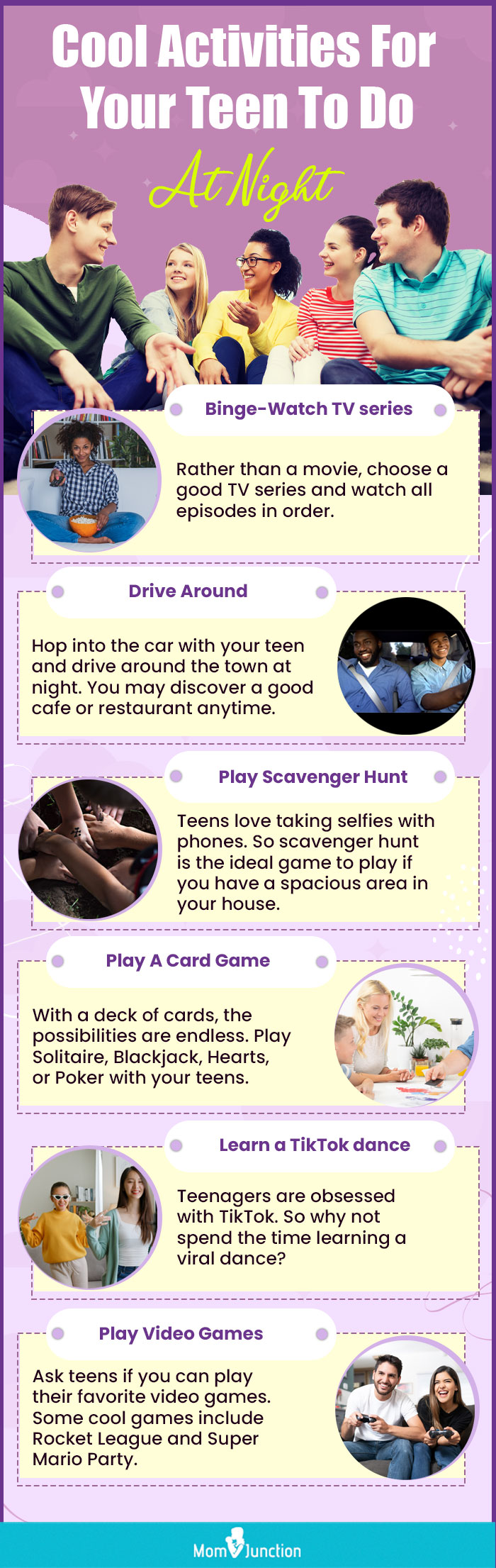 cool activities for your teen to do at night (infographic)