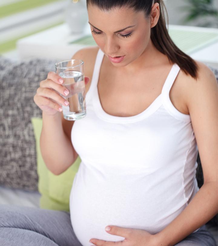 Pregnant Women Drinking Water Due To Dry Mouth