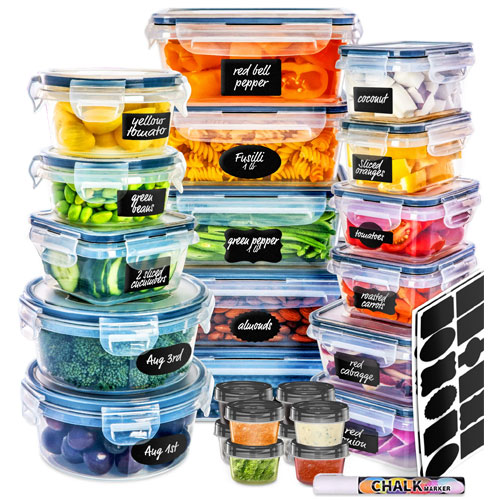 HomeyGear 12 Pack Small Twist Top Food Storage Containers Leak