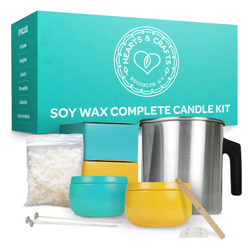 Craftbud Candle Making Kit for Adults, Soy Wax Candle Making Kit, 12.4 oz.  Soy Wax Flakes, Cotton Wicks, Dye Blocks, Melting Pot & Accessories 