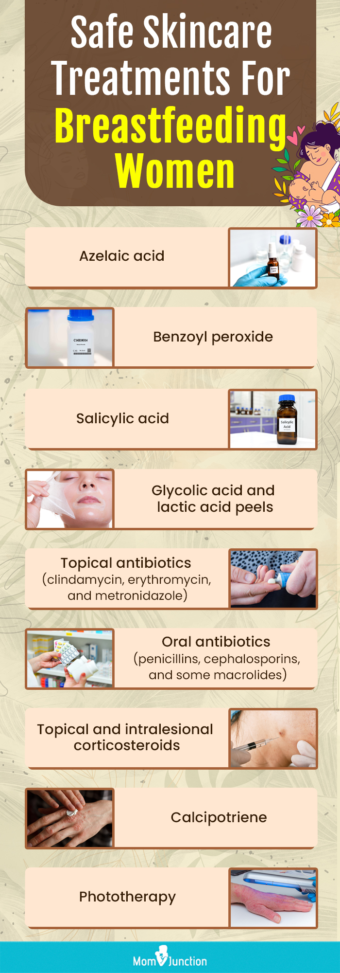 safe skincare treatments for breastfeeding women (infographic)