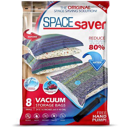 Vacuum Storage Bags, 10 Small Space Saver Vacuum Seal Bags, Space Bags,  Vacuum Sealer Bags for Clothes with Travel Hand Pump (10S)