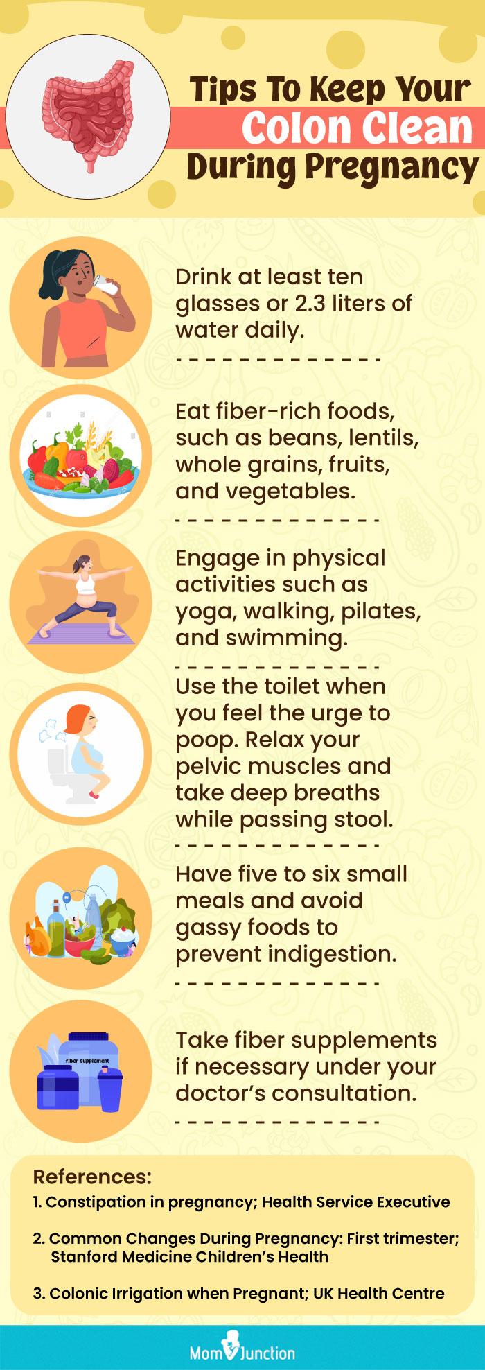 tips to keep your colon clean during pregnancy (infographic)