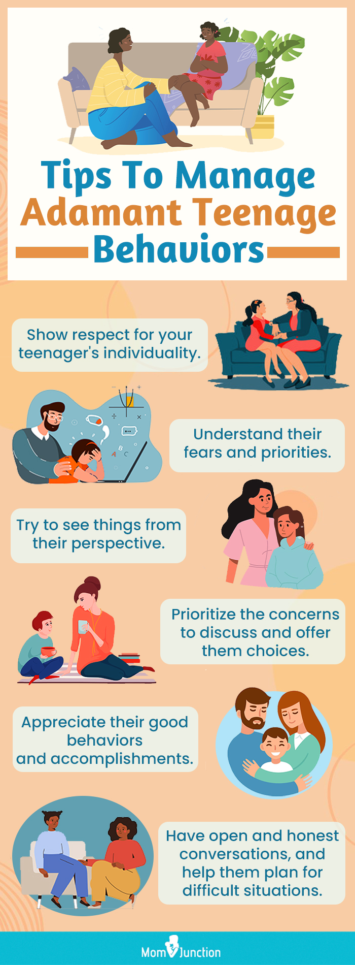 tips to manage adamant teenage behaviors (infographic)