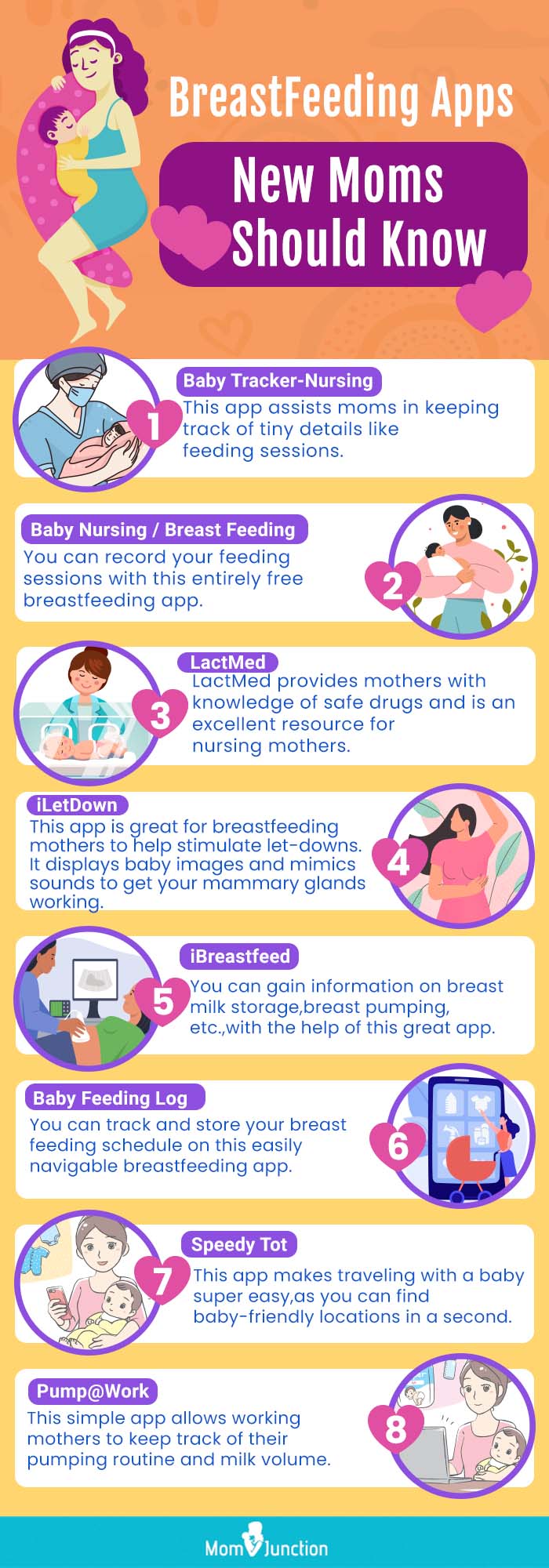breastfeeding apps for mothers (infographic)